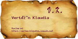 Vertán Klaudia névjegykártya