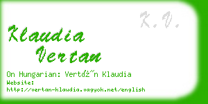 klaudia vertan business card